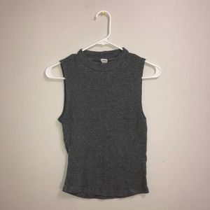 grey mock neck top